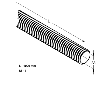 M6 Gewindestange-Edelstahl, AISI304, M6/L1000mm